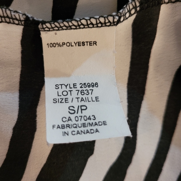 KENAR Top Blouse Zebra Animal Stripes Cap Sleeve - Picture 8 of 8